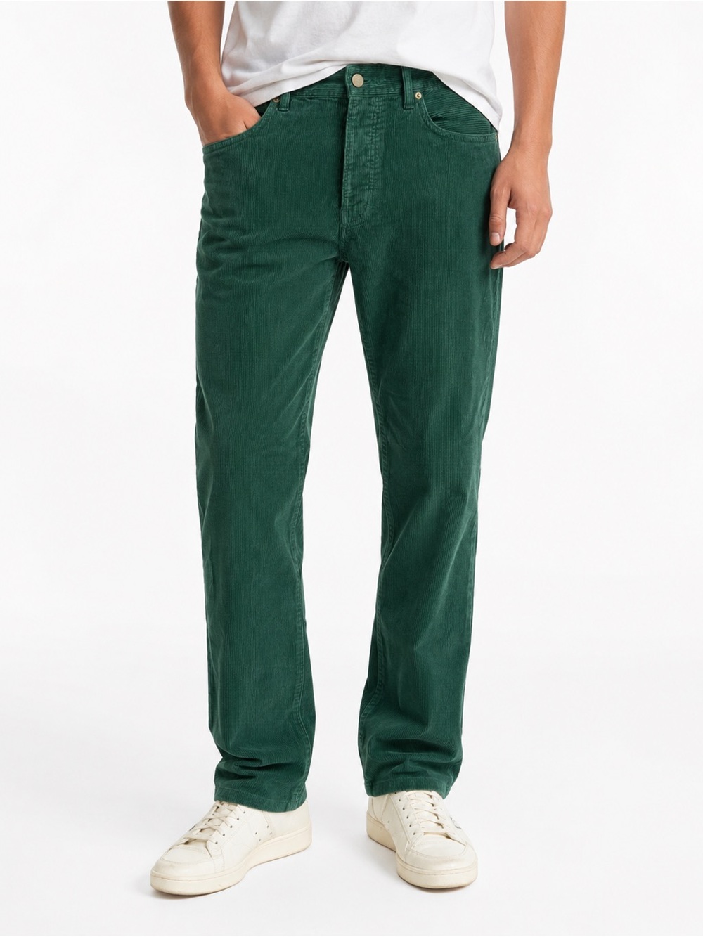 Sid Mashburn Corduroy Pants Men's 32x28 Casual Stretch Green Straight Button Fly